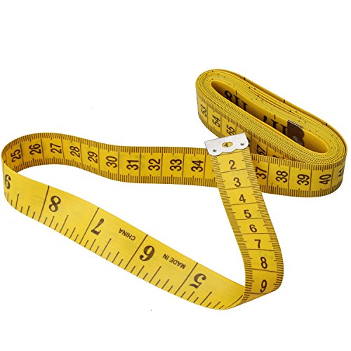 Wisdompro120-Inch(300cm) Soft Tape Measure for Sewing Tailor Cloth, Body Measurement - Indexed in Metric and Standard Units, Convenient 0.75 Inch Wide PVC Fiberglass Ruler - Yellow - color: 120 Inch, 1 Pack Yellow