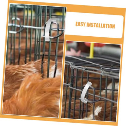 HANABASS 20pcs Steel Chicken Cage Door Hooks Simple Installation Metal Snap Hooks for Poultry Breeding Equipment Convenient Design for Bird Cages