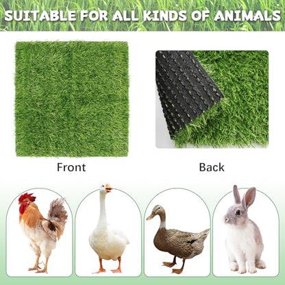 6 Pack Chicken Nesting Box Pads - 12"x12"x1" Washable Artificial Grass Liners for Chicken Coop, Laying Hens, Pet Garden (Indoor/Outdoor Use)(6)