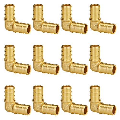 SUNGATOR 1/2 Inch 90 Degree Elbow PEX Fittings Crimp for PEX Pipe in Plumbing Jobs (12-Pack) - size: 1/2" Elbow, 12 Pack