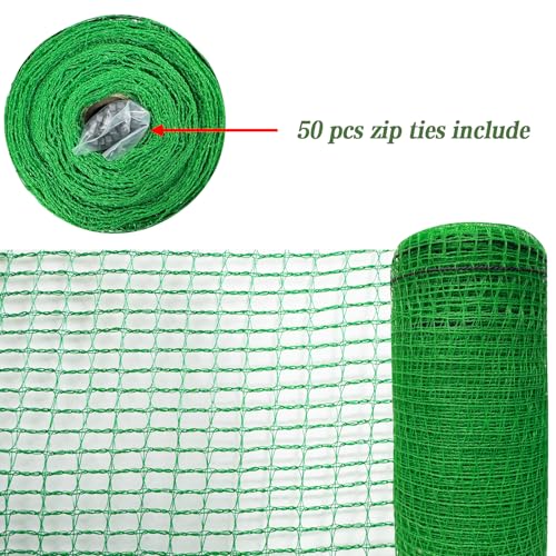 Garden Fence Temporary Fence, 4'x100' with 50 Zip Ties, Plastic Fencing Safety Fence Snow Fence, Construction Fencing for Garden Fencing, Animal Barrier, Poultry, Deer, Patio, Green - size: 4ft x 100ft