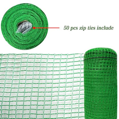 Garden Fence Temporary Fence, 4'x100' with 50 Zip Ties, Plastic Fencing Safety Fence Snow Fence, Construction Fencing for Garden Fencing, Animal Barrier, Poultry, Deer, Patio, Green - size: 4ft x 100ft