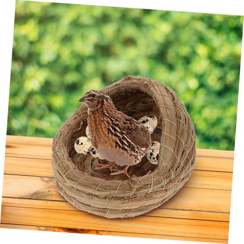 Outanaya 2pcs Chicken Coop Straw Woven Nesting Boxes Laying Pad Private Sleeping Bed for Chickens