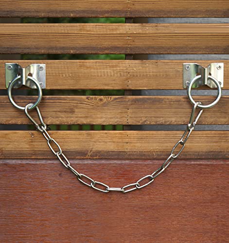 Gate Chain for Outdoor Fence - Rustproof Metal Gate Latch Chain with Hooks, Secure and Durable for Garden, Yard, and Farm Use - Easy Installation, Weather Resistant (1 Pack) - size: 20inch-1PCS