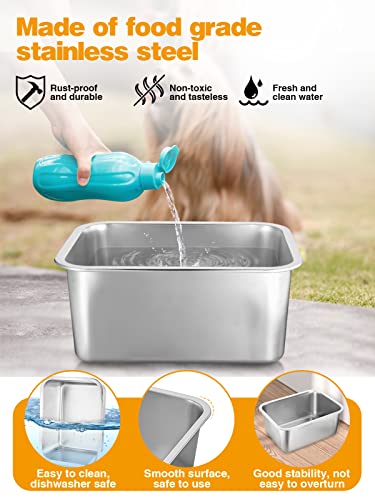 3 Gallons Extra Large Dog Bowls - Durable Food Grade Stainless Steel Dog Water and Food Bowl No Spilling, High Capacity for Large Breed Dogs Indoor Outdoor - size: 3 Gal