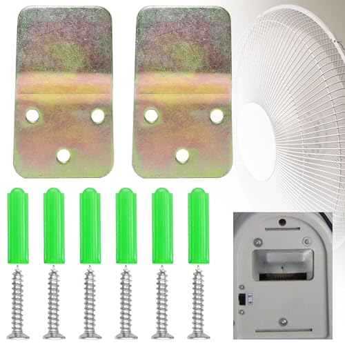 2-Set Heavy Duty Wall Fan Mounting Bracket - Solid Steel, with Fastening Screws, Hidden Holder for Most Wall Fans - Male Plug Type - color: Male plug type