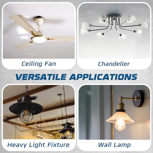 OHLECTRIC Saf-T-Pan Ceiling Fan Mounting Bracket & Ceiling Light Box | 6" Cubic Wiring Capacity, 1/2" Deep Ceiling Pan | Conduit Installation| Ideal for Contractors & Electricians - size: 1