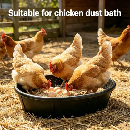 5 Pack Rubber Feed Bucket, 12 Quart/3 Gallon Large Capacity Livestock Feeding Pan, Heavy Duty Durable Farm Feeding Tub for Horse, Goat, Pig, Dog and Poultry, Farm Supplies, Black