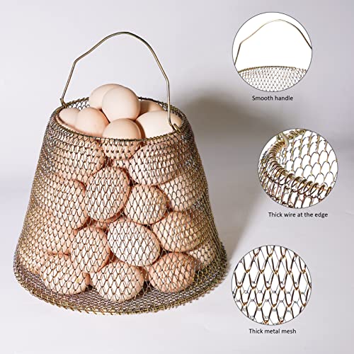 Auhafaly Egg Basket, Collapsible Mini Storage - Can Easily Load Eggs for Carrying and Collecting Eggs, Easy Washing, and Fast-drying, Country Primitive Farmhouse Style (Big)