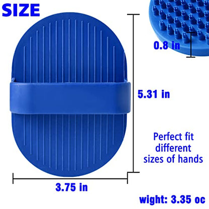 Dog Grooming Brush, Dog Shampoo Bath Brush Shedding Soothing Massage Rubber Comb for Long Short Haired Dogs and Cats 2pcs - color: Blue