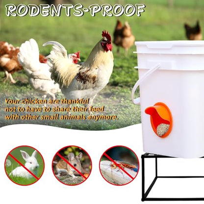 2Pcs Metal Stand for Chicken Feeder Waterer Heavy Duty Chicken Water Feeder Stand Holder with 4 Legs Iron Chicken Waterer Bucket Barrel Stand Rectangular Support Rack for Coop Poultry Indoor Outdoor