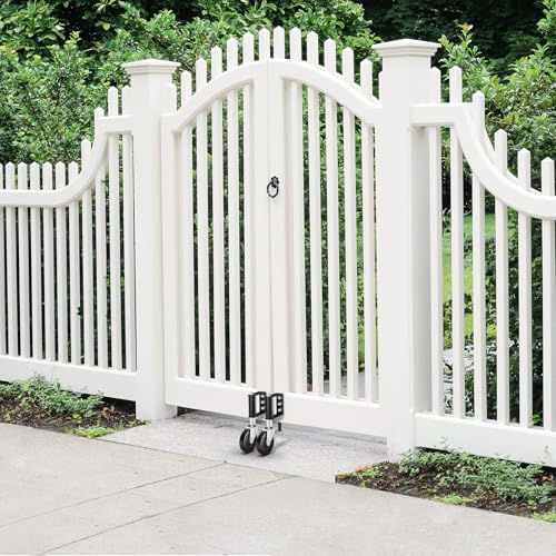 Ronlap Gate Caster Wheels Spring Loaded for Wooden Metal Tube Swing Fence Gates Heavy Duty Outdoor Farm Vinyl Gate Rollers, 220 Lbs, 4 Inches, 2 Pack - style: 4 Inches Without Brake