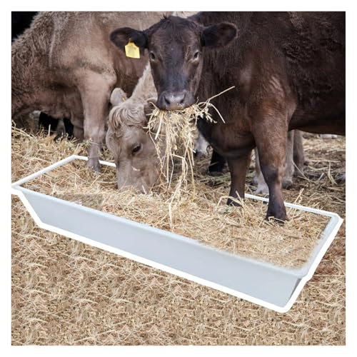 Efficient Plastic Livestock Feeder Trough for Stables and Pens - Durable Design for Optimal Feeding, Easy to Clean, Ideal for Cattle, Horses, and Goats - size: L 100cm (3.3ft)