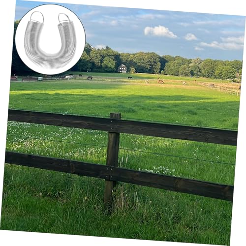POPETPOP Electric Fence Spring Gate Kit Durable Stainless Steel Tension Spring for Livestock Fencing Weather Resistant Gate Handle Accessory User Friendly Design for Easy Operation