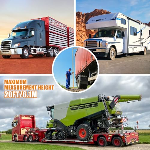 Load Height Measuring Stick, 20FT Sturdy Fiberglass Height Stick with Telescoping Pole, Non-Conductive Height Stick for Trucks with Carrying Bag,for Trucks,Trailers, Car Haulers - size: 20ft