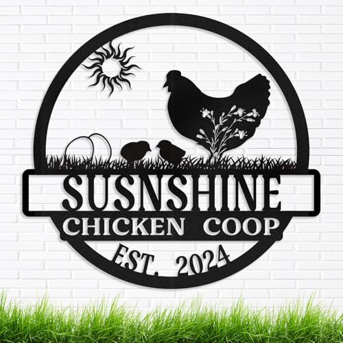 Personalized Metal Chicken Coop Sign, Custom Name Farm Sign, Metal Funny Chicken Coop Decor, Chickens Coop Accessories, Thoughtful Gift for Chicken Lovers, Custom Name Plaques for Farmhouse Decor - color: Design 01