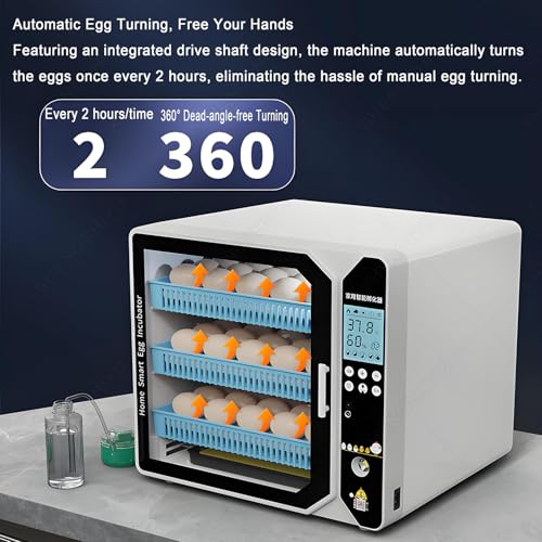 Chicken Incubators for Hatching Eggs,Automatic Humidity Incubator with Auto Egg Turner,Automatic Water Refill,Adjustable Spacing Egg Tray,3-in-1 Function:Incubation,Hatching,Brooding 3Layers - size: 3Layers