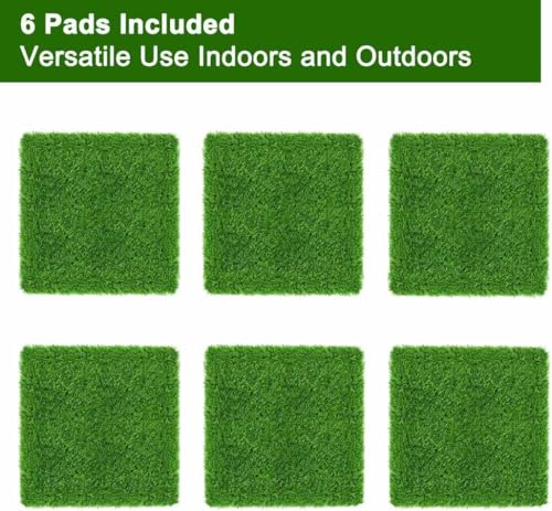 Washable Nesting Pads for Chicken Coop - 3cm Extra Thick & Soft Artificial Grass Turf Mats, Anti-Shedding & Flexible Eco-Backing, Chicken Laying Box Pads (6 Pack, 12"x12") Upgraded