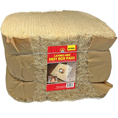 Cackle Hatchery Laying Hen Nest Box Pads and Chicken Coop Floor Pads Made in USA from Sustainable Aspen Exceslior - 13 x 13 Thick Pads (40 Pack) - size: 40 Pack