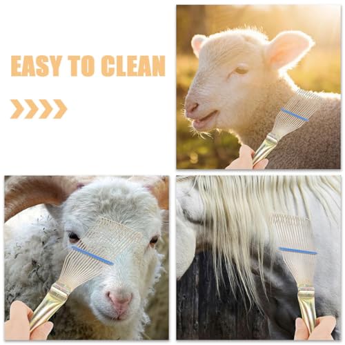 Portable Sheep Wool Grooming Brush Compact Dandruff Comb for Itch Relief Versatile Tool for Farm Animal Hair Safe and Lightweight Grooming Rake for Cattle Horses and Sheep