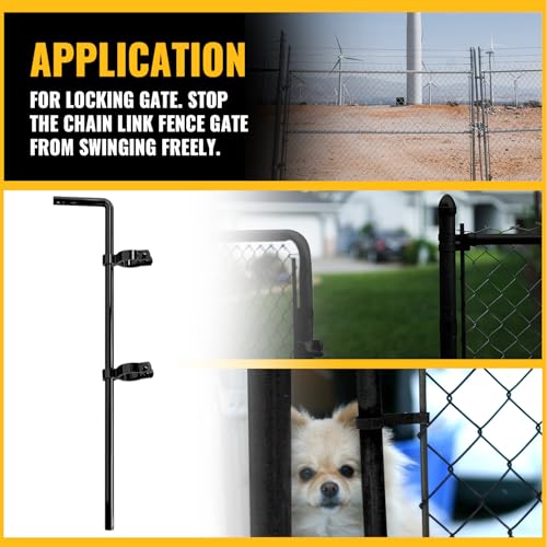 VIVIDA Black Chain Link Drop Rod 1-5/8" x 32", Fence Gate Cane Bolts Drop Rod Pin Latch for Single or Double Gate, Black Chain Link Gate Hardware, 1 Pack - size: 1-5/8" × 32" (1 PACK)