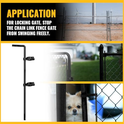 VIVIDA Black Chain Link Drop Rod 1-5/8" x 32", Fence Gate Cane Bolts Drop Rod Pin Latch for Single or Double Gate, Black Chain Link Gate Hardware, 1 Pack - size: 1-5/8" × 32" (1 PACK)