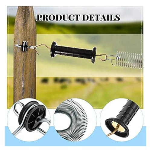 Sturdy 4 Pieces Electric Fence Gate Handle Kit Anchors Spring