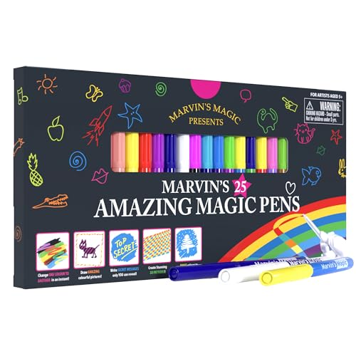 Marvin's Magic - Original x 25 Amazing Marker Pens - Color Changing Magic Pen Art - Create 3D Lettering or Write Secret Messages - Includes 25 Colour Changing Pens - style: 25 Pens