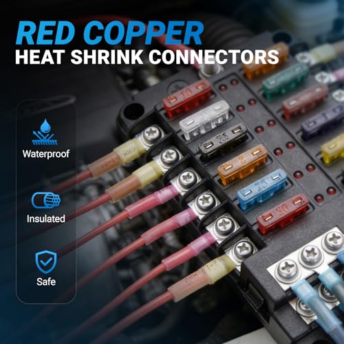 1622PCS Heat Shrink Wire Connectors Kit, T-Tap Electrical Terminals & Solder Seal Connectors, Insulated Marine Grade Waterproof Ring Fork Spade Butt Splice Set for Boat Automotive DIY