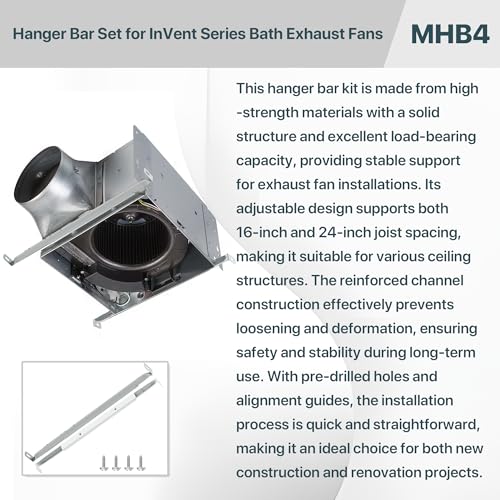MHB4 Ventilation Fans Hanger Bar Kit for Broan-NuTone Invent Series Bath Exhaust Fans – Adjustable Exhaust Fan Mounting Bracket Set