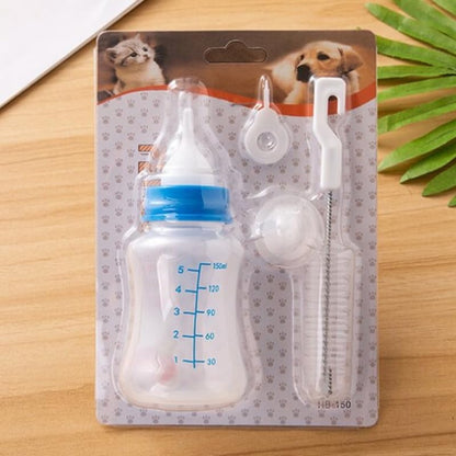 Pet Milk Feeding Bottle Portable Multi-Nipple Water Mug, Model: Small Blue - size: 50ml