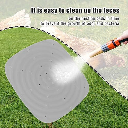 4pcs Chicken Nest Mat, Washable Poultry Nesting Box Pads PVC Water Proof Egg Collector Protector Liners for Laying Eggs Chicken Coop (Gray) - color: Gray