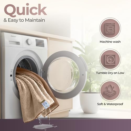 Sacred Weapon Splash Blanket – Plush Deluxe Mattress Protector – VIP Waterproof Fleece Blanket – Boonger Blanket with Moisture Barrier, Stain Proof & Washable – Queen/King Size Beige 80"x80" - color: Beige, size: Large (80"x 80")