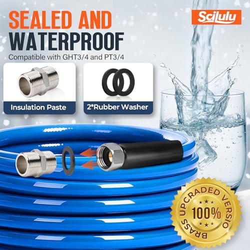 75FT Heated Water Hose for RV, Freeze Protection to -45°F, Lead-Free & BPA-Free, Safe Hose for Campers, Gardening, Livestock, Home Use - size: 75ft