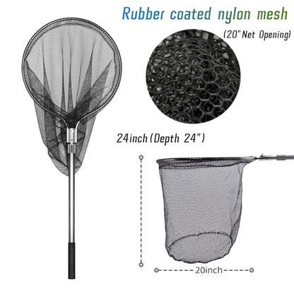 Catch Net - Small Animal Catcher for Chicken, Duck, Goose, Fish, Cat, Bird, Raccoon, Dog and Others (43"-78" Handle with 20" Net Opening)