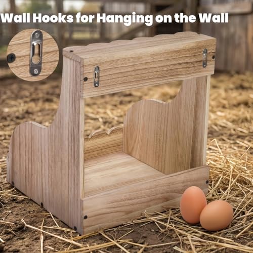 Tlence Single Compartment Hens Nesting Box, 14.5 x 13.75 x 13 Inch Wood Chicken Laying Eggs Boxes, Large Heavy Duty Chicken Coop Nest Box Accessories for Duck Birds Poultry, Easy Assembly
