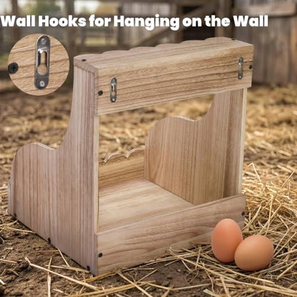 Tlence Single Compartment Hens Nesting Box, 14.5 x 13.75 x 13 Inch Wood Chicken Laying Eggs Boxes, Large Heavy Duty Chicken Coop Nest Box Accessories for Duck Birds Poultry, Easy Assembly