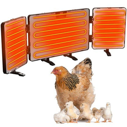 Smart Chicken Coop Heater, 260 Watts 3-in-1 Foldable Chick Heater Built-in Adaptive Temperature Sensor, Chicken Coop Heater for Winter, Coop Heater Adaptable to Timer and Temp Controllers