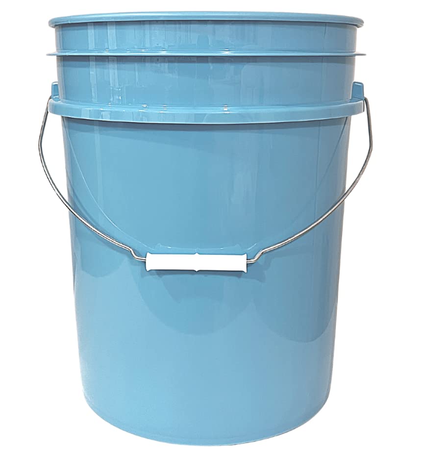 House Naturals 5 Gallon Plastic Blue Food Grade Made in USA Bucket Container with Air Tight Screw on Lid (Pack of 3) - color: Blue