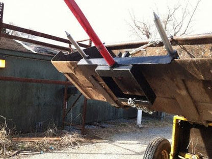 Front Loader Bucket Hay Bale Spear Attachment w/ 43" Bale Spear & Stabilizer Spikes, Rated 3000 LB - size: 1 x 43"