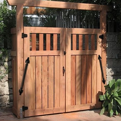 14" Gate Spring Self Closing Heavy Duty Outdoor Door Spring Automatic Fence Gate Closure Hardware Spring Loaded Gate Latch with Adjustable Tool for Wooden and Vinyl Fence, Black (2 Pack) - size: 14 Inch