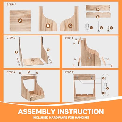 2 Pack Wooden Chicken Nesting Box for Laying Eggs, Hen Nesting Box Wall Mount for Chicken Coop, Versatile Use for Hens, Ducks, Chickens