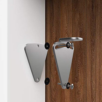 WINSOON Barn Door Lock Hardware Stainless Steel Sliding Privacy Latch for Closet Shed Pocket Doors Wood Gates - color: Silver