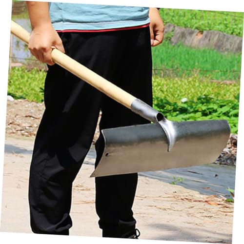 Happyyami Multifunctional Metal Cleaning Shovel for Farm Use Heavy-Duty Flat Shovel Long Handle for Poultry Pig and Livestock Waste Removal
