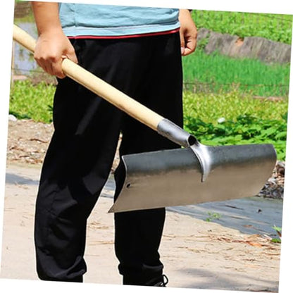 Happyyami Multifunctional Metal Cleaning Shovel for Farm Use Heavy-Duty Flat Shovel Long Handle for Poultry Pig and Livestock Waste Removal