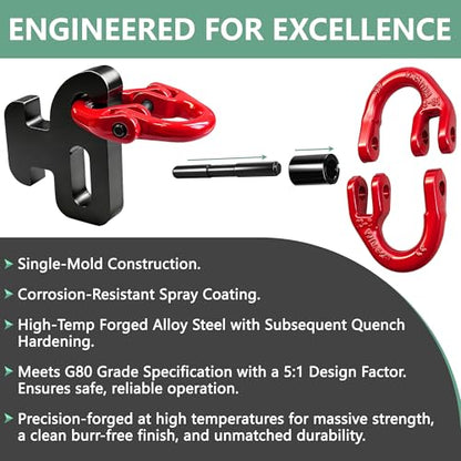 Heavy Duty Container Chain Bridle Hooks with Butterfly Clamps - Loading Hooks for Shipping Containers - Durable Steel Construction - 2-Pack