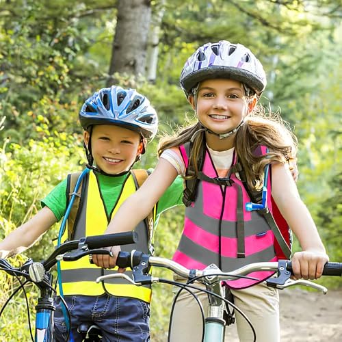 AYKRM Kids High visibility viz vest hi vis viz reflective safety vests - color: Blue, size: 2-5Y