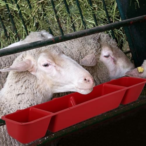 KICHOUSE 4PCS Livestock Feeder Trough: Chickens Ducks Feeding Rack - Wall Mounted Hay Rack for Barn Pasture - Multi-Compartment Trough Feeder for Grain Pellets