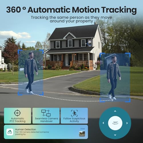 SOLIOM Security Cameras Wireless Outdoor,4K Ultra HD for Day and Night, No Subscription,Built in Radar,Solar Powered Cameras for Home Security, 360° Pan Tilt Auto Tracking,5G & 2.4G WiFi, 4-Cam Kit - size: 4-Cam-Kit