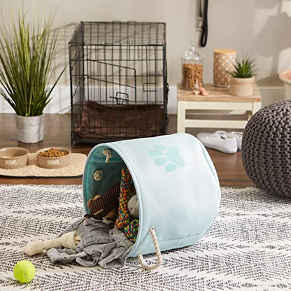 Bone Dry Pet Storage Collection Collapsible Bin, Medium Round, Aqua - color: Aqua, size: Medium Round